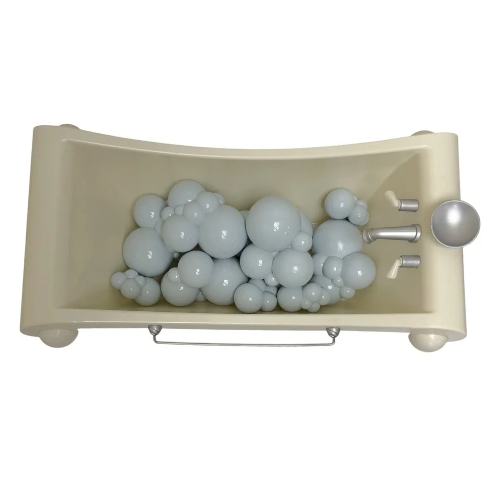 American‎ Girl Doll White & Silver Bathtub Retired with 12 Bubbles - CUTE!